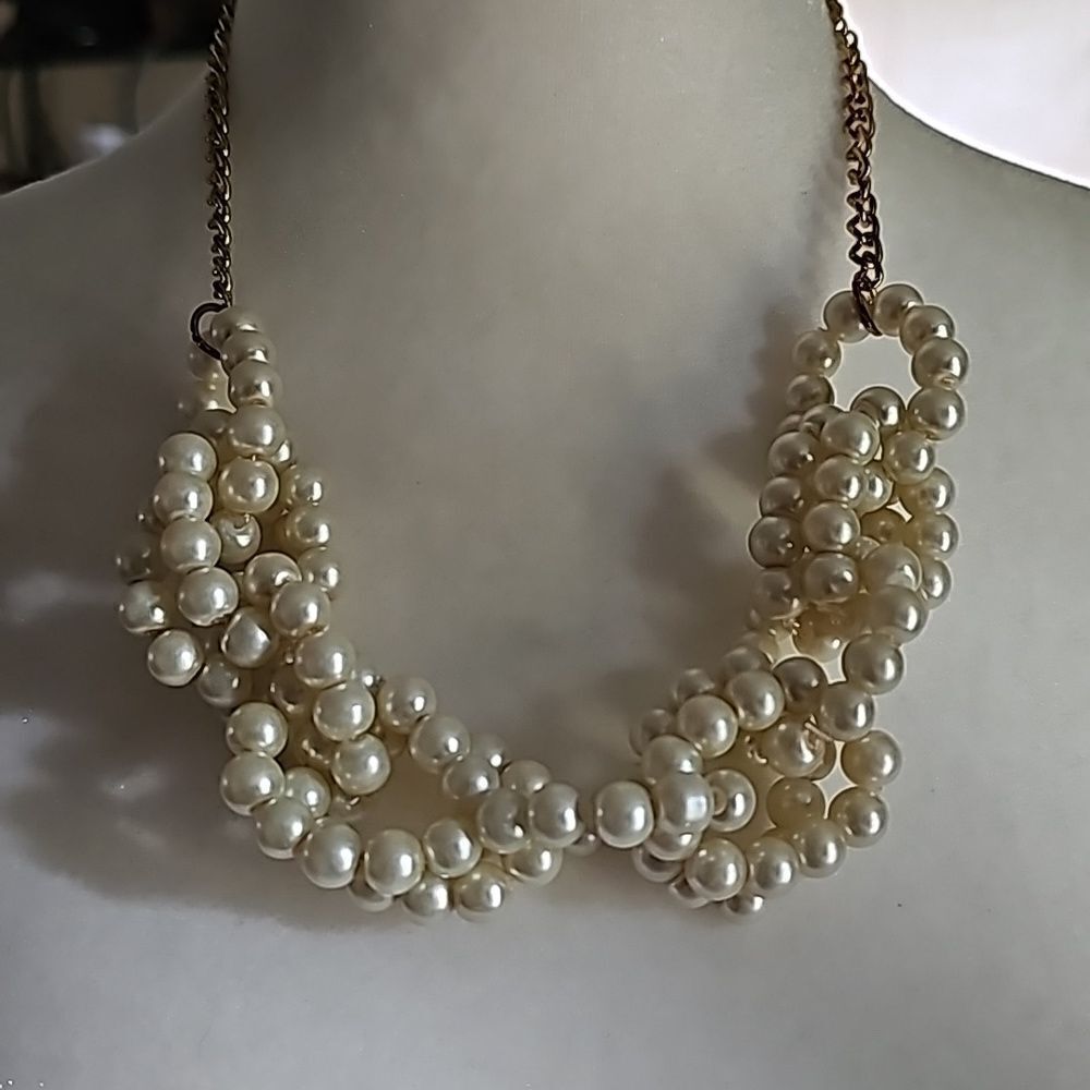 21" Faux Braided Pearl Necklace